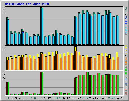 Daily usage for June 2025