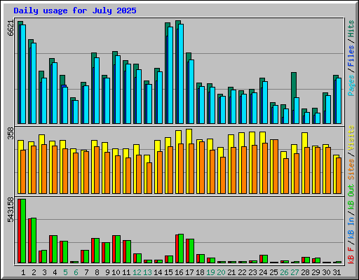 Daily usage for July 2025