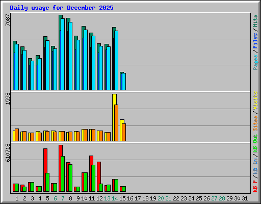 Daily usage for December 2025
