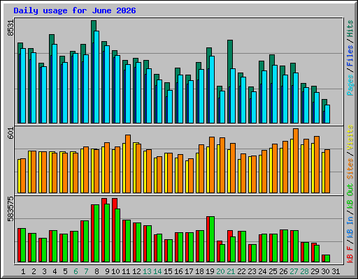 Daily usage for June 2026